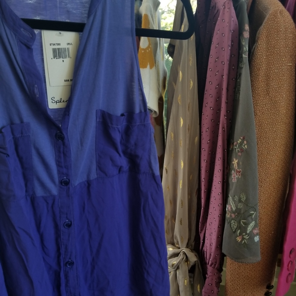 NWT - Anthropologie - Purple Button Down Tank - Picture 6 of 7